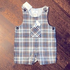 NWT Blue Plaid Florence Eiseman John-Johns 12M